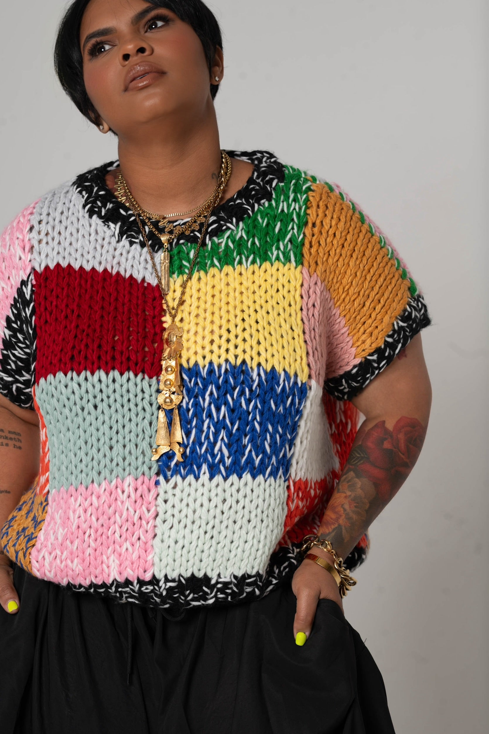 Pria Patch Knit Top