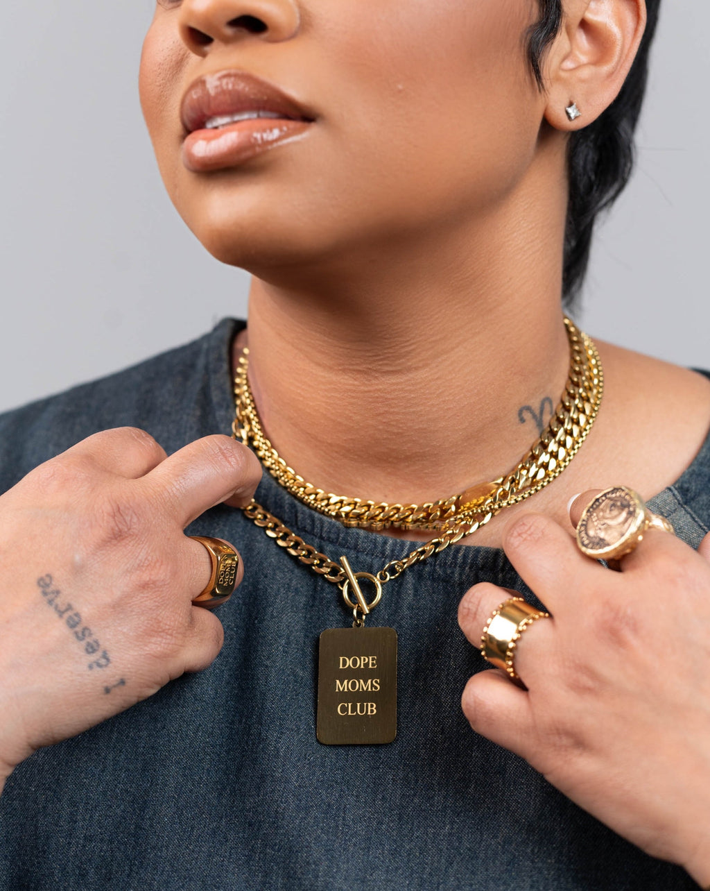 Dope Moms Club Dog Tag Chain