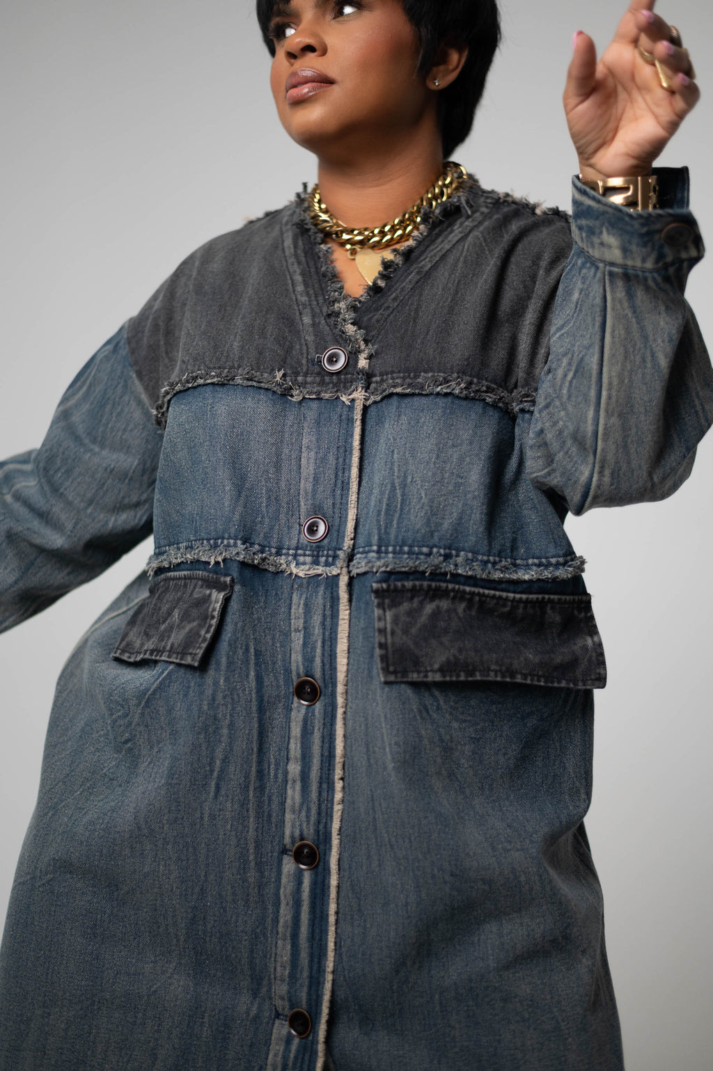 Two-Tone Denim Jacket