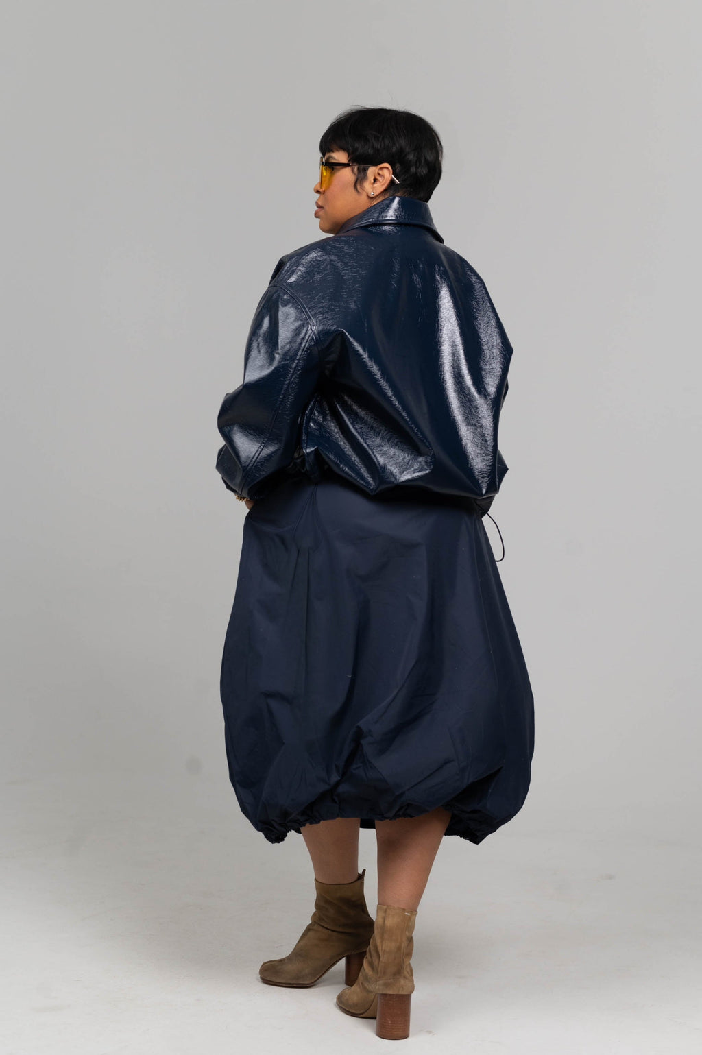 Patent Leather Bomber Jacket