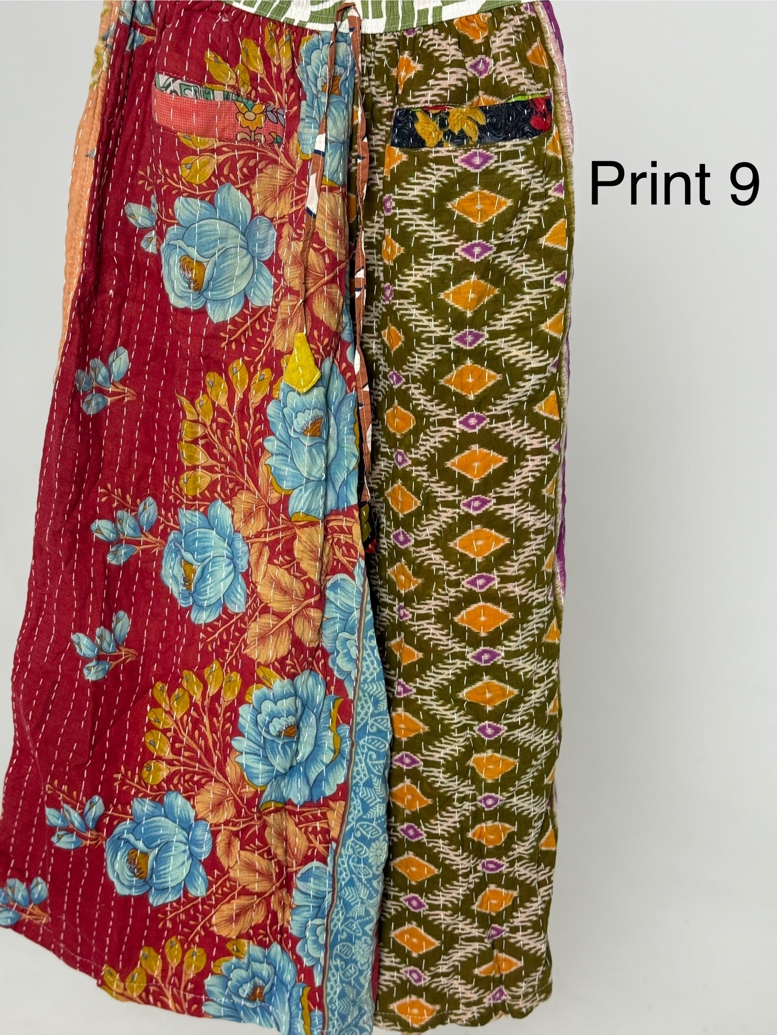 Wide Leg Patchwork Pants