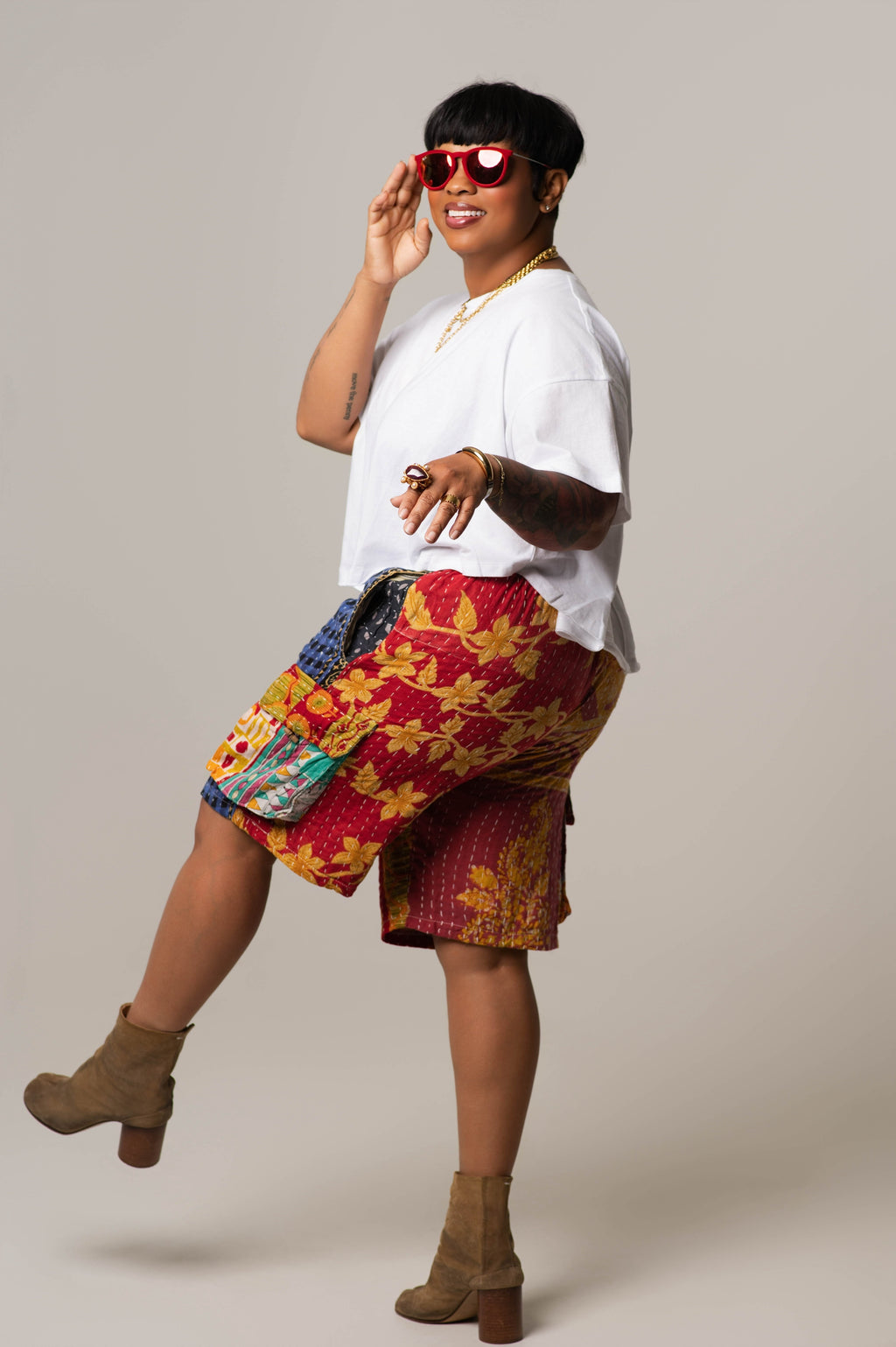 Patchwork Cargo Shorts