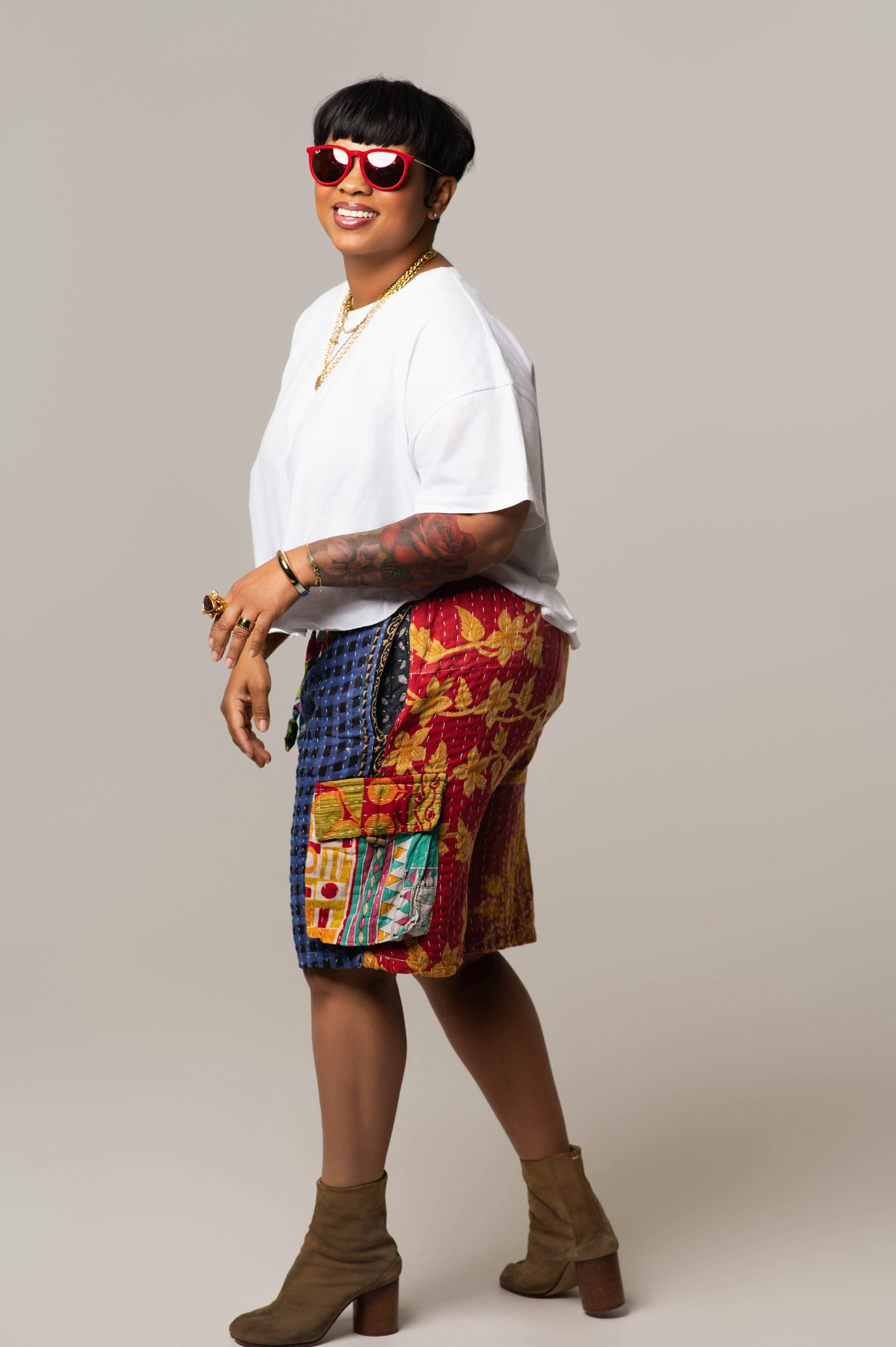 Patchwork Cargo Shorts