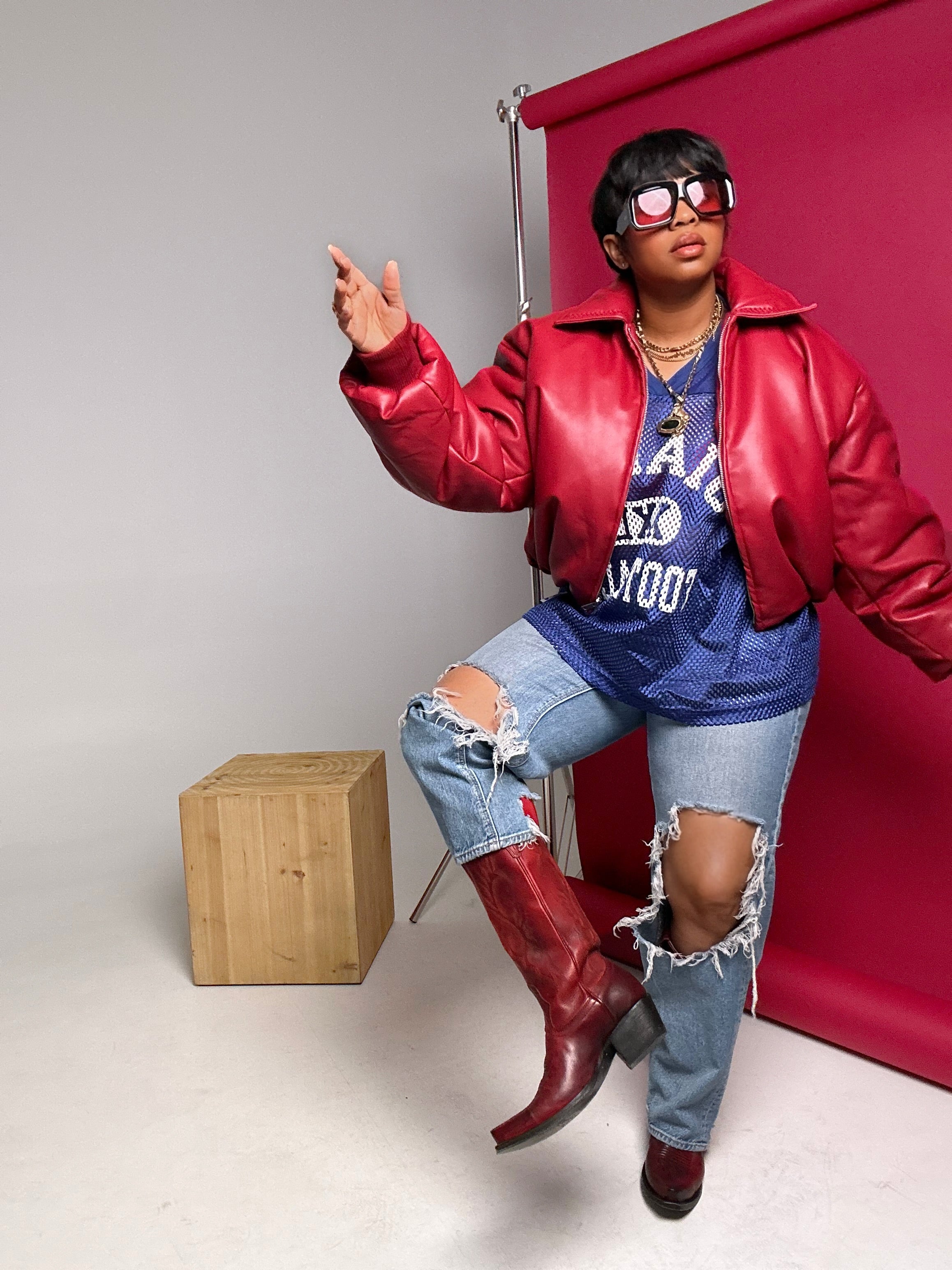 The Lover Vegan Leather Puffer Jacket