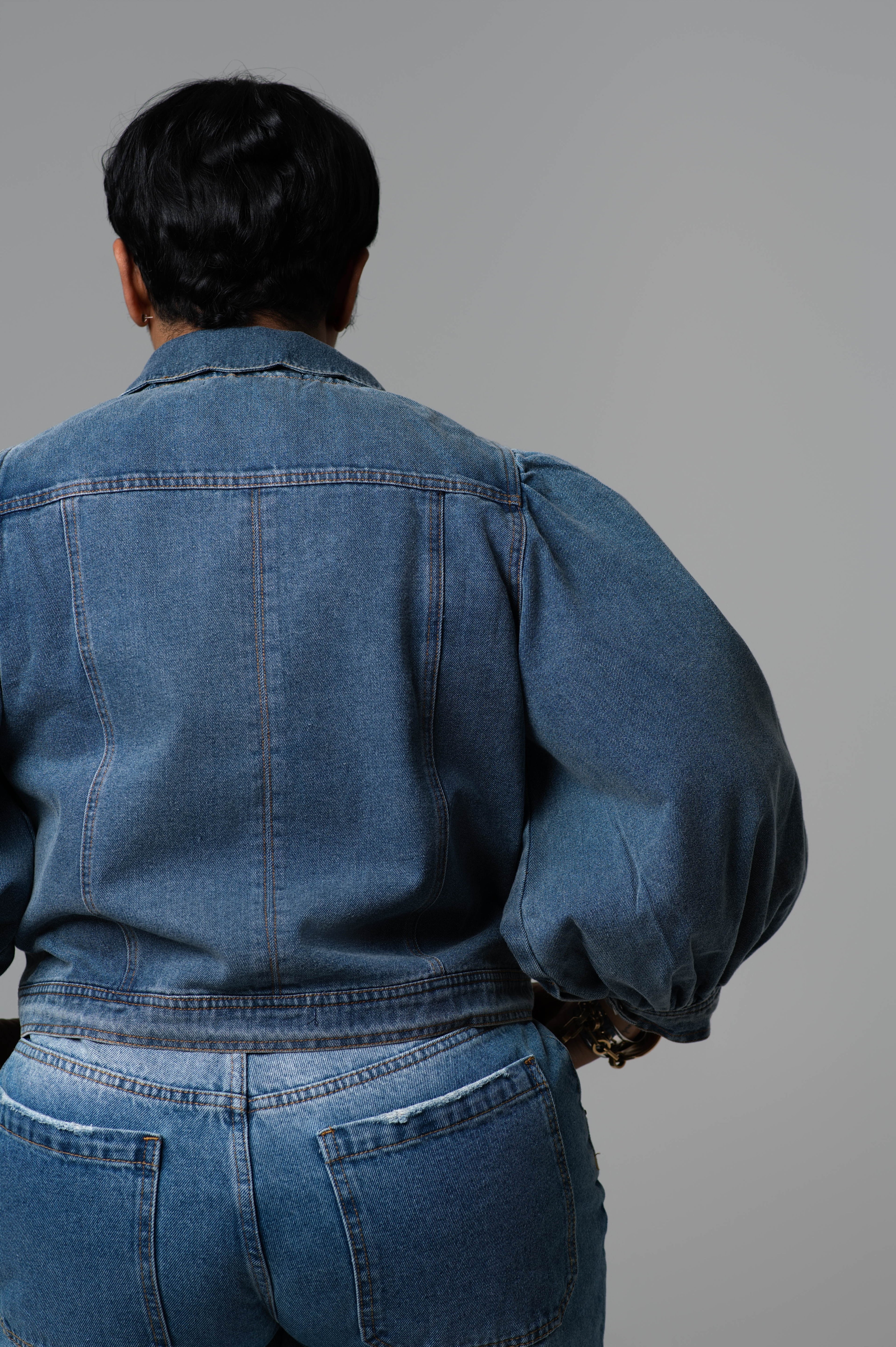 Baily Denim Mini Puff Jacket