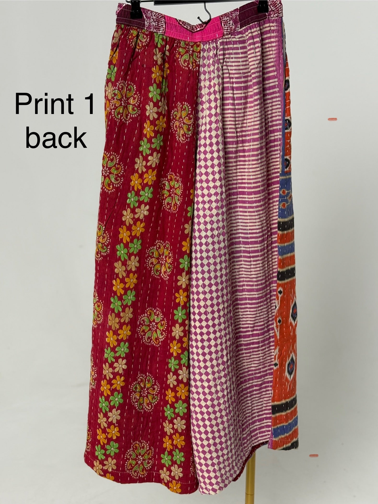 Wide Leg Patchwork Pants