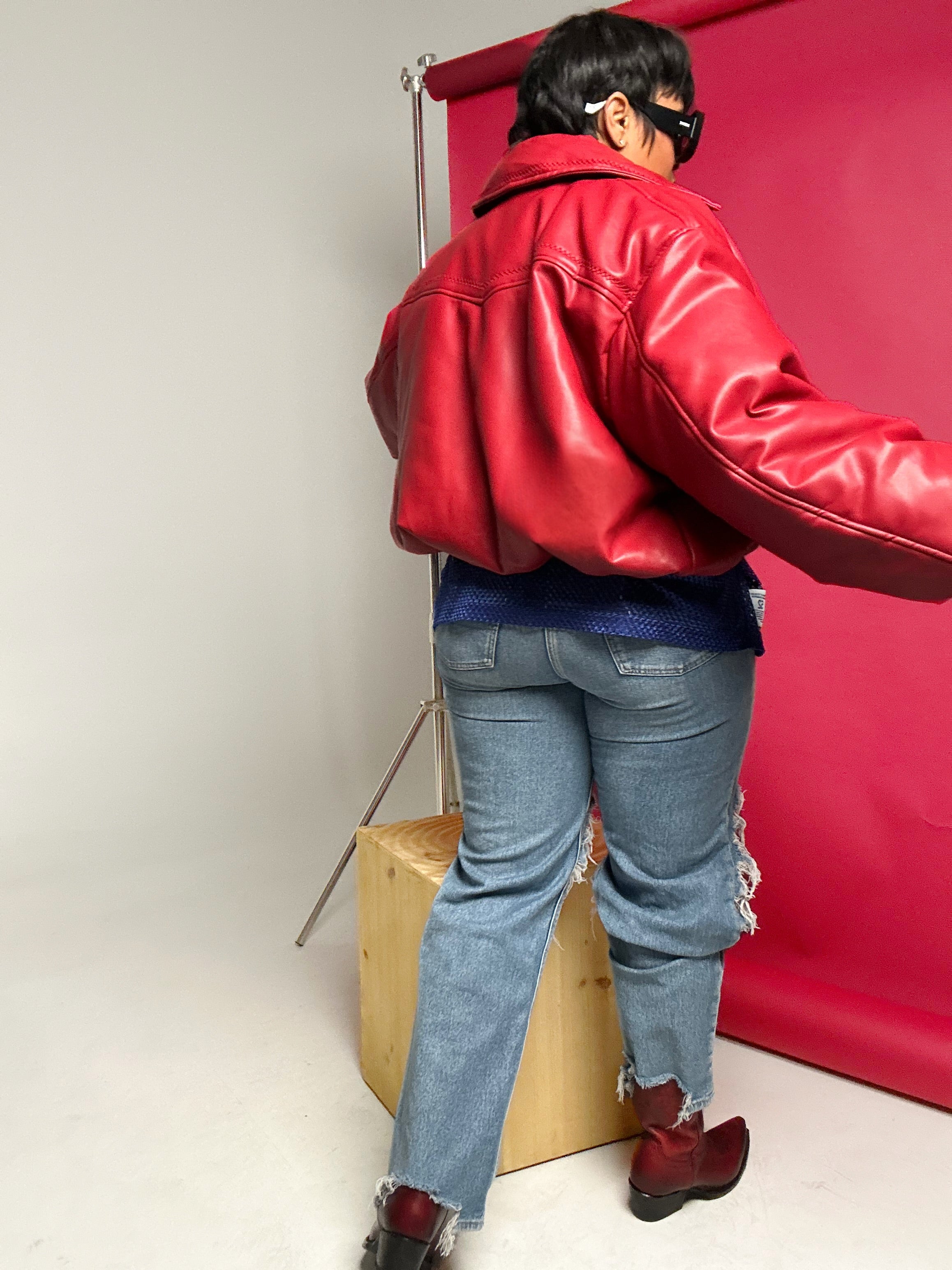 The Lover Vegan Leather Puffer Jacket