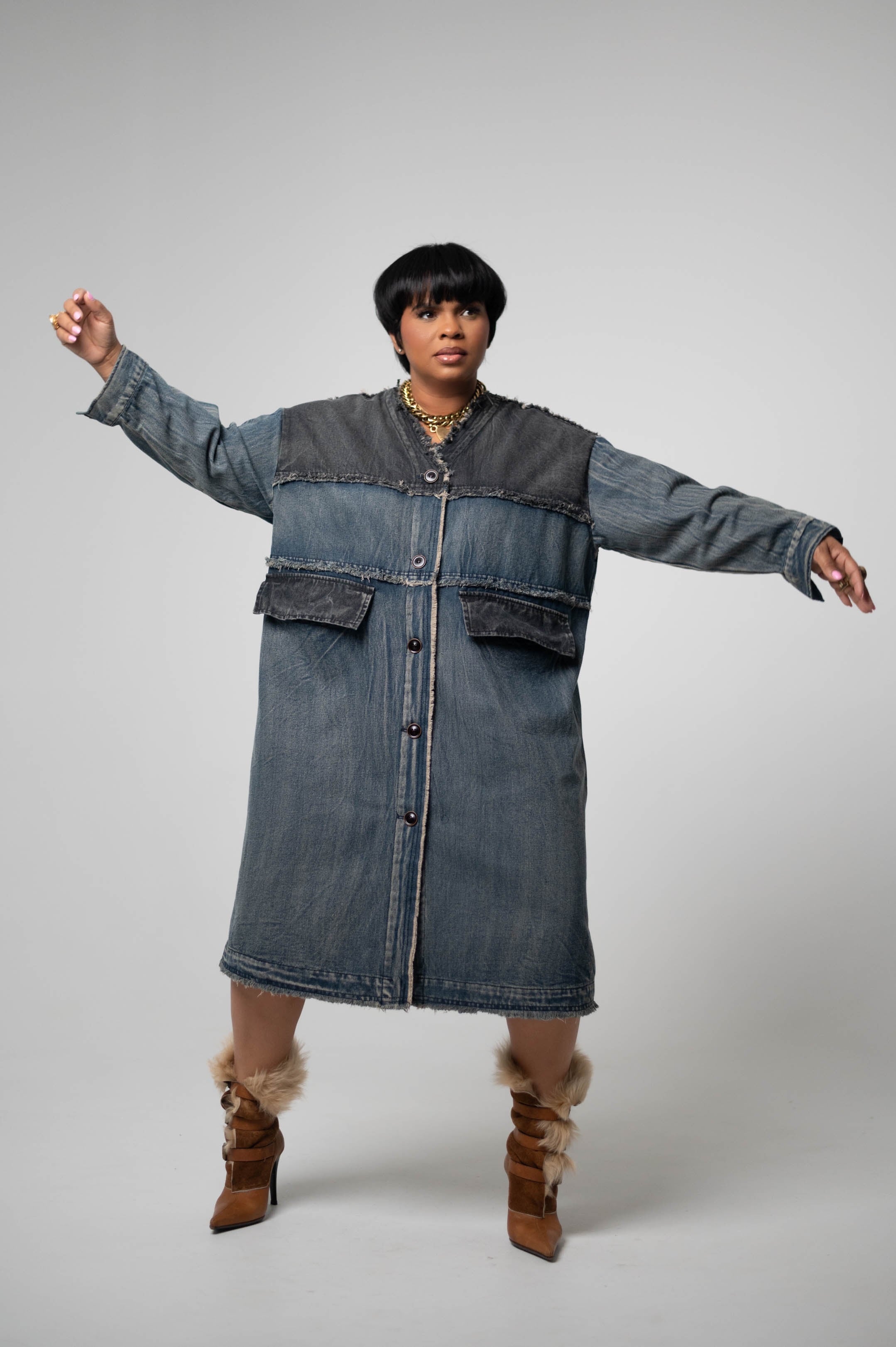 Two-Tone Denim Jacket