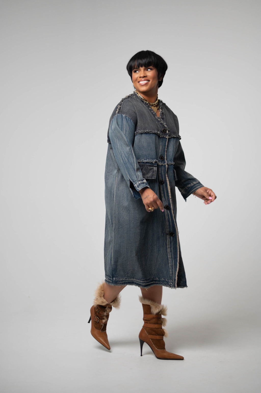 Two-Tone Denim Jacket