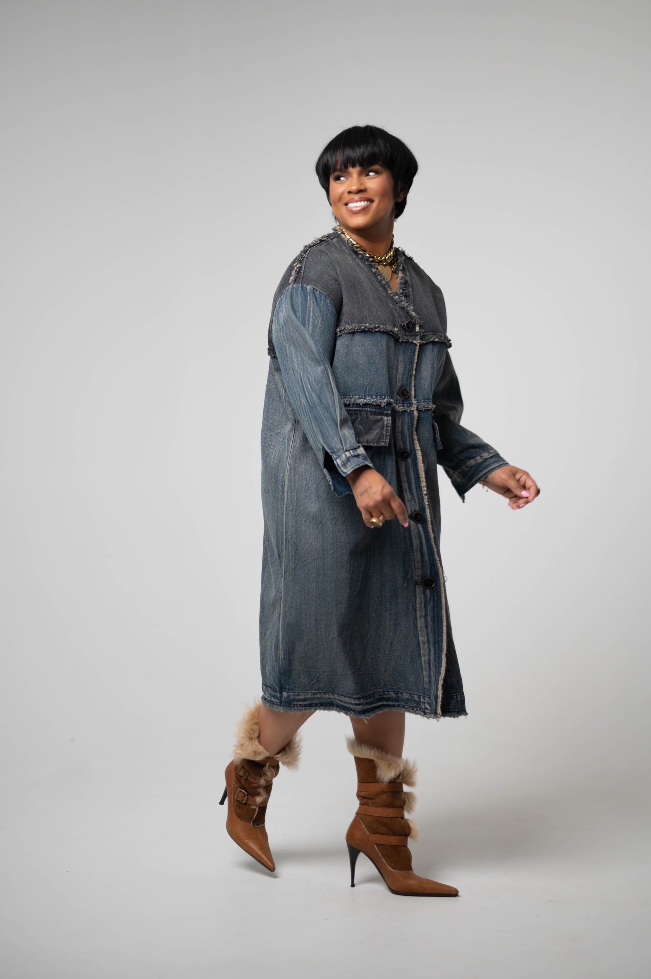 Two-Tone Denim Jacket