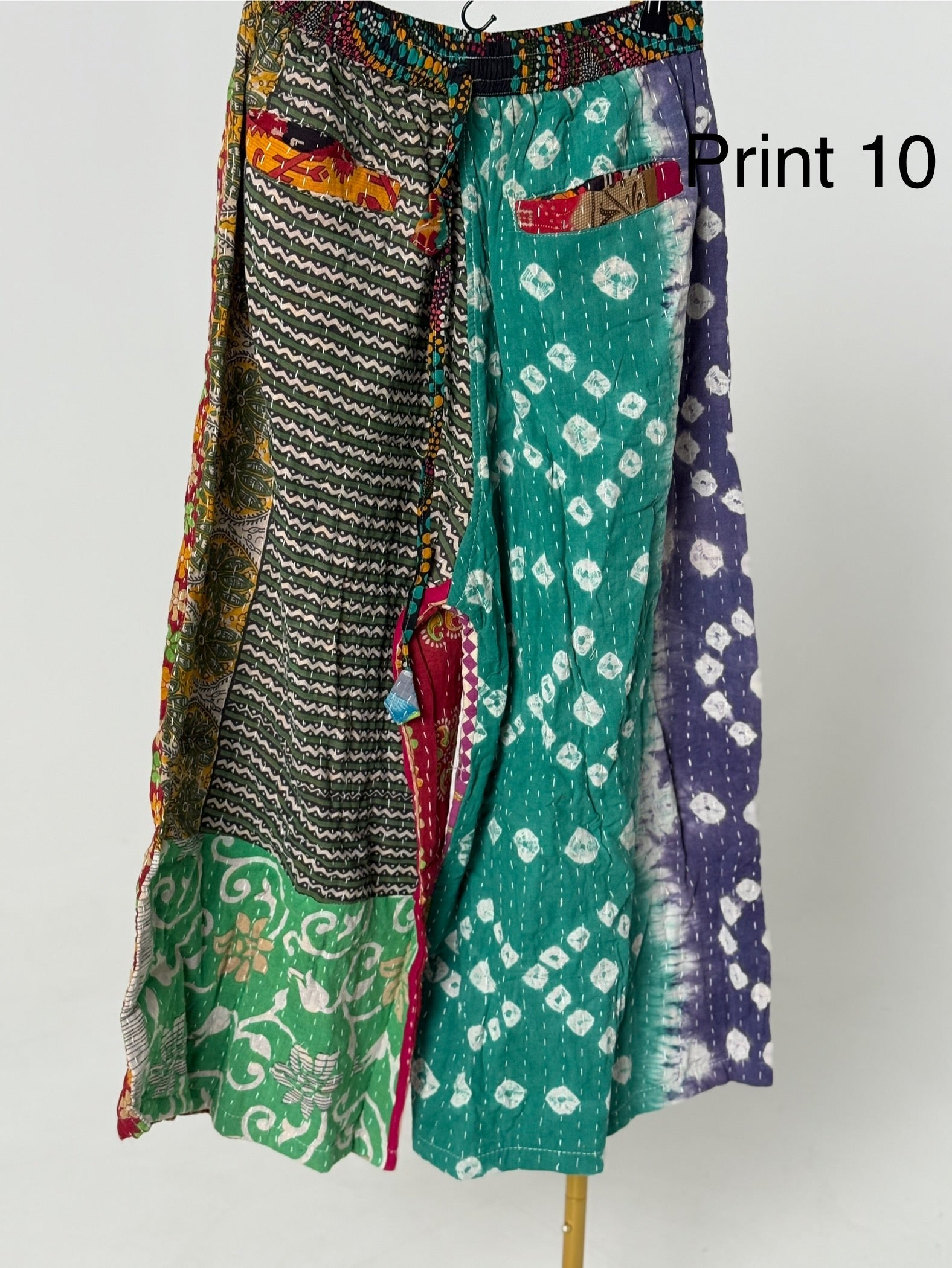 Wide Leg Patchwork Pants