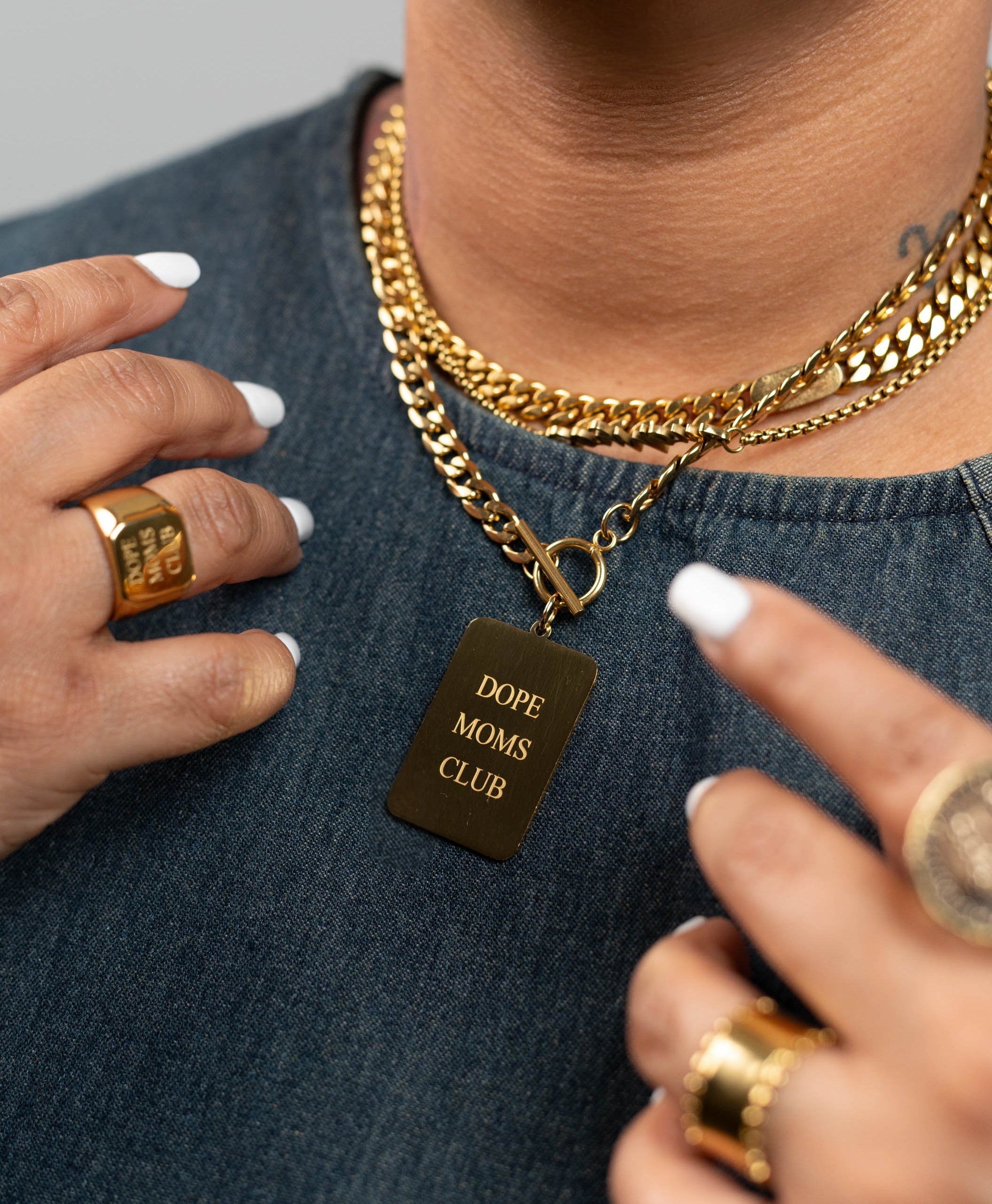 Dope Moms Club Dog Tag Chain