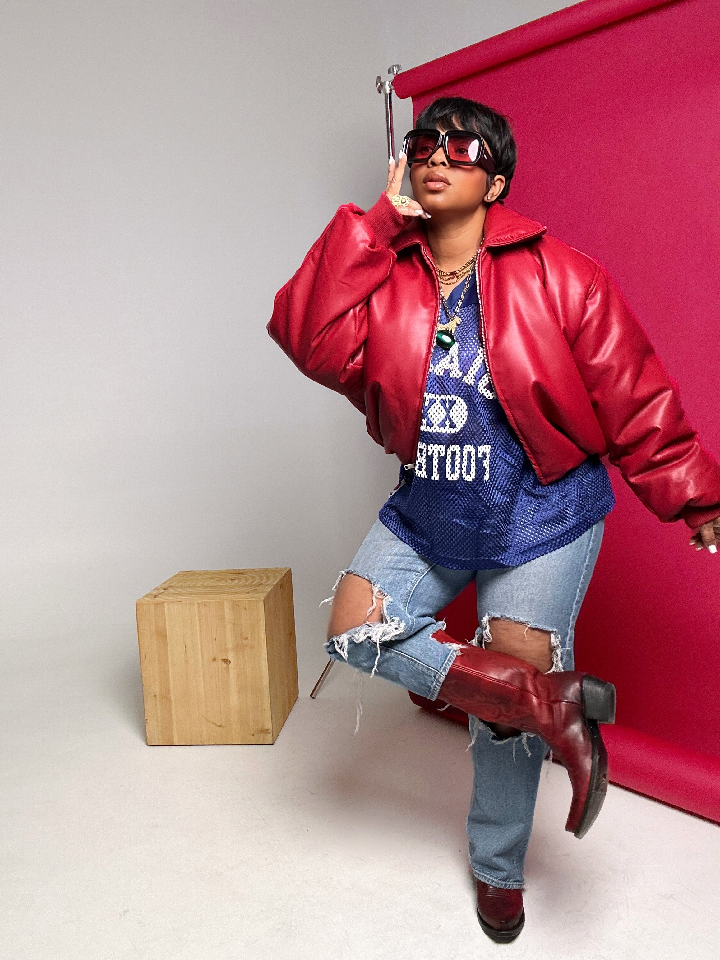 The Lover Vegan Leather Puffer Jacket