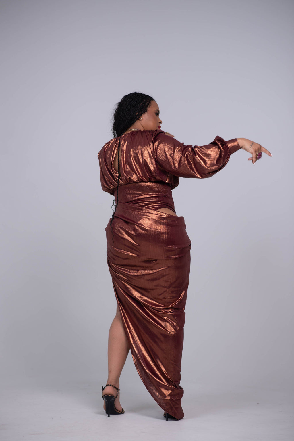 Zena Foil Bodysuit Dress