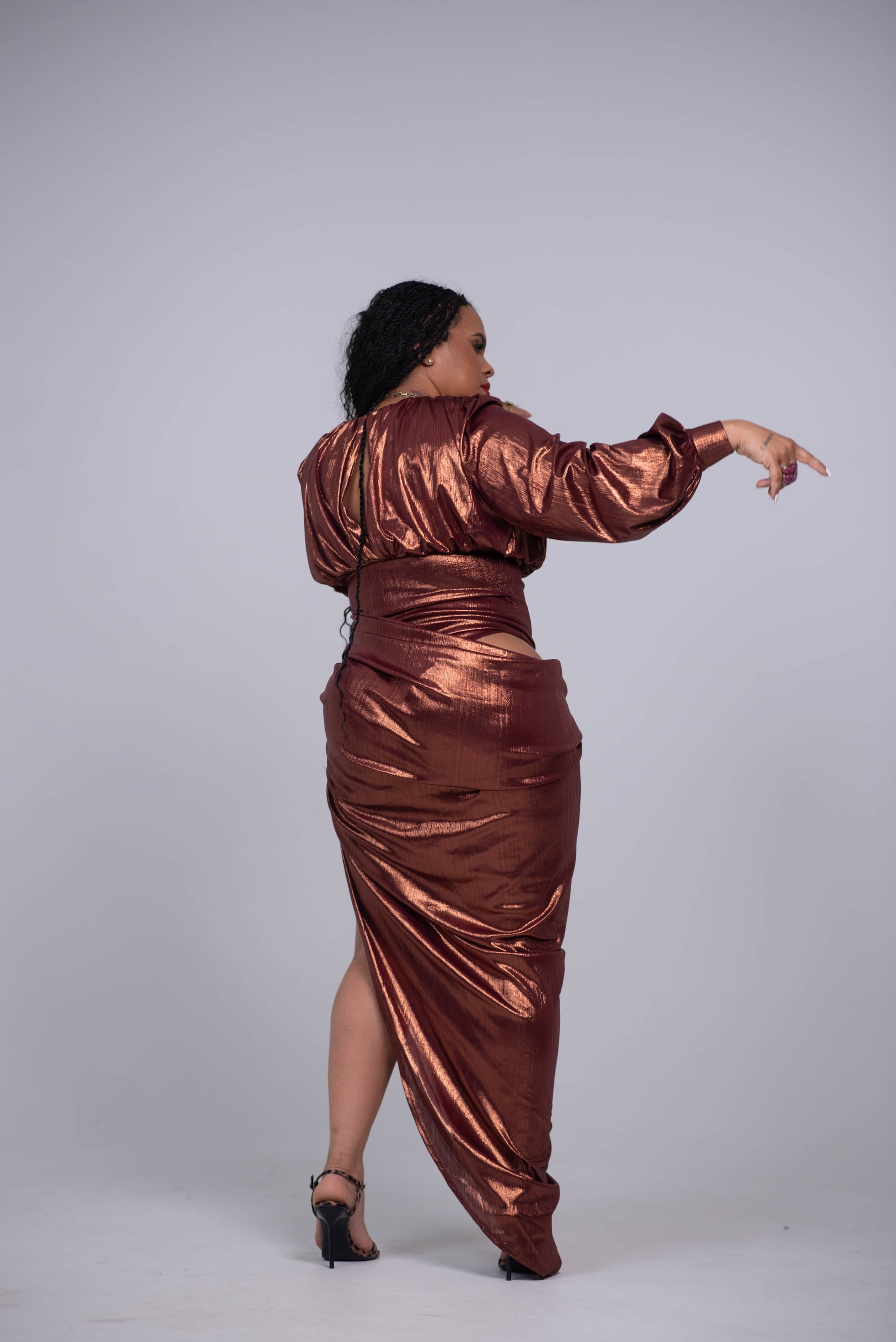 Zena Foil Bodysuit Dress