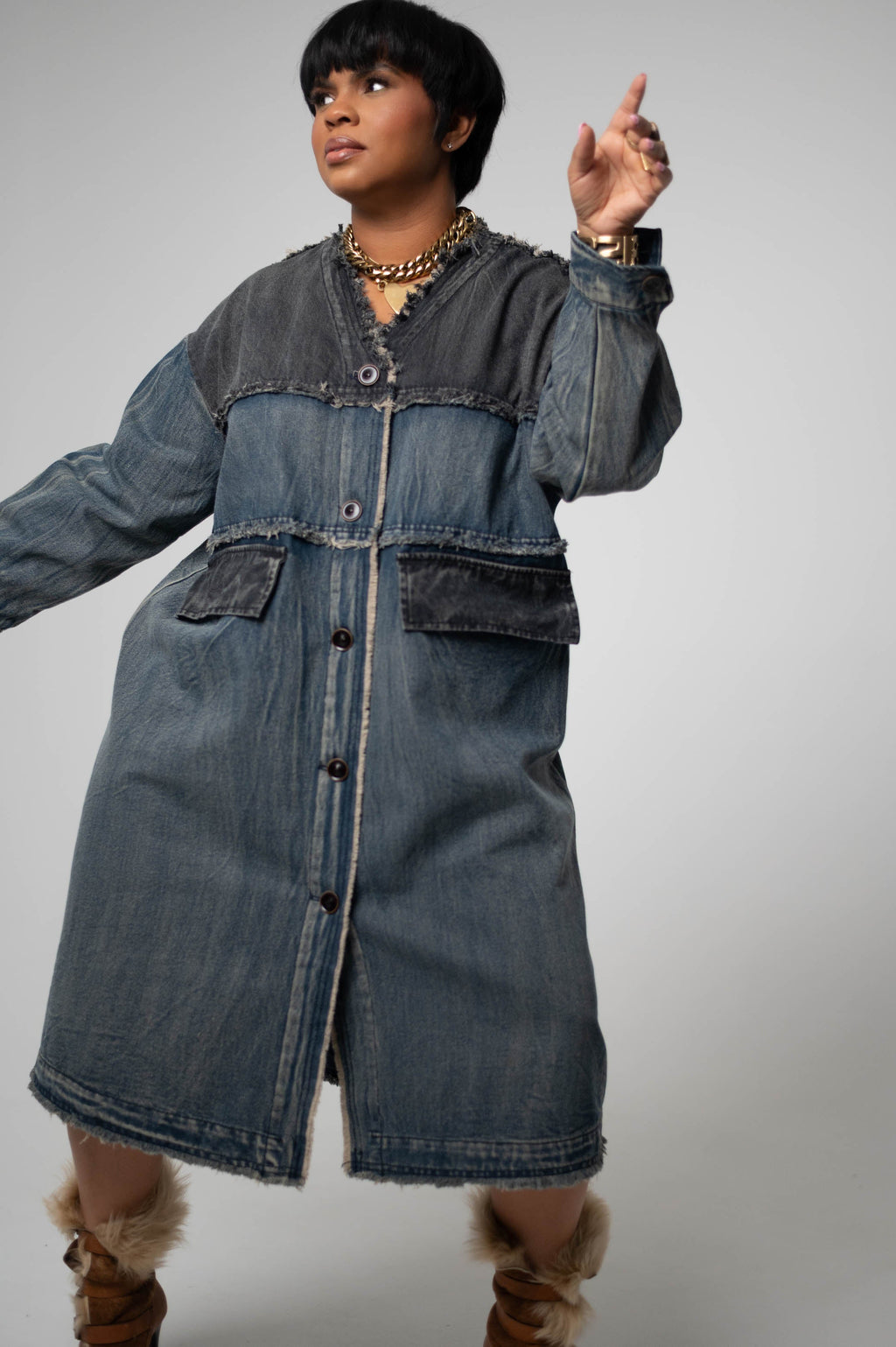Two-Tone Denim Jacket