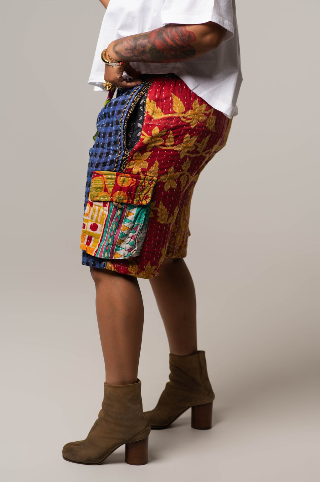 Patchwork Cargo Shorts