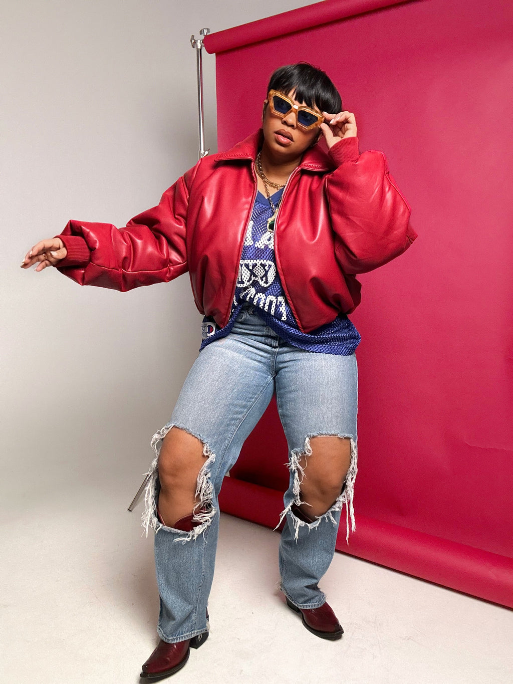 The Lover Vegan Leather Puffer Jacket