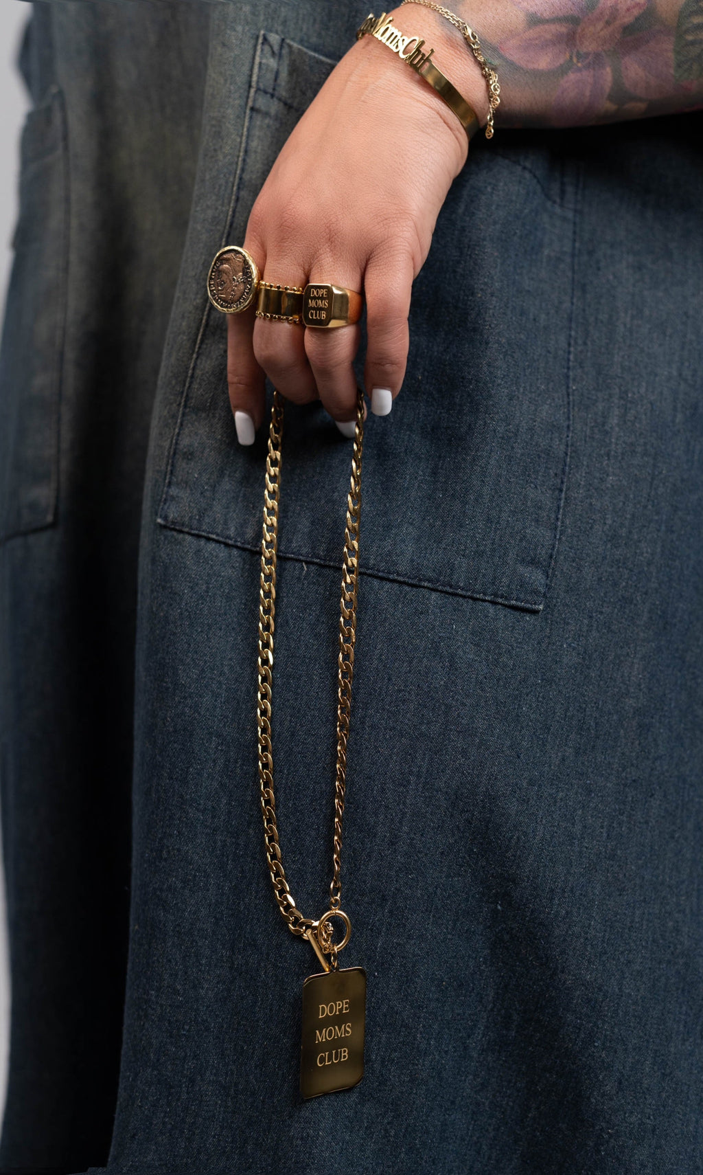Dope Moms Club Dog Tag Chain