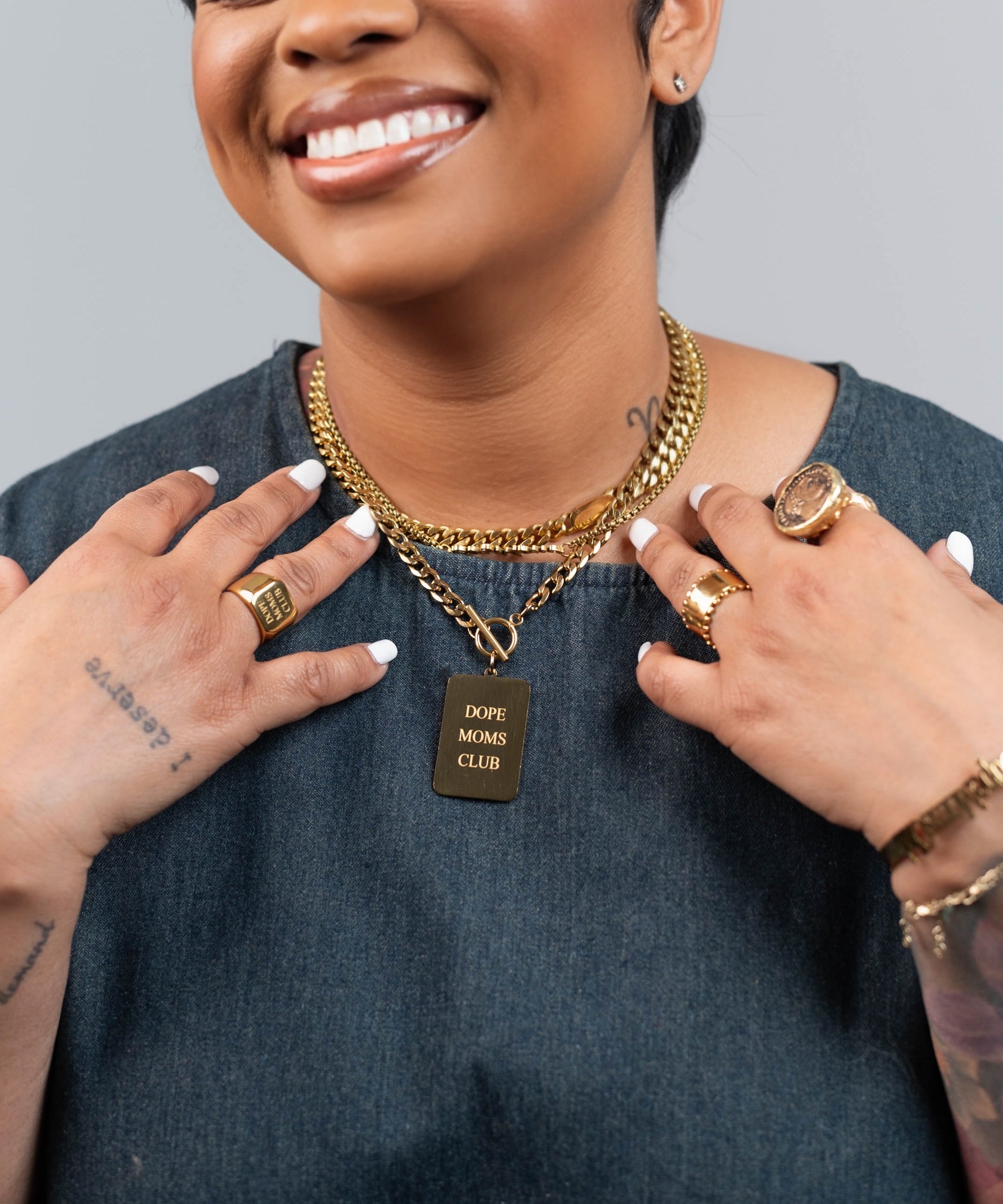 Dope Moms Club Dog Tag Chain