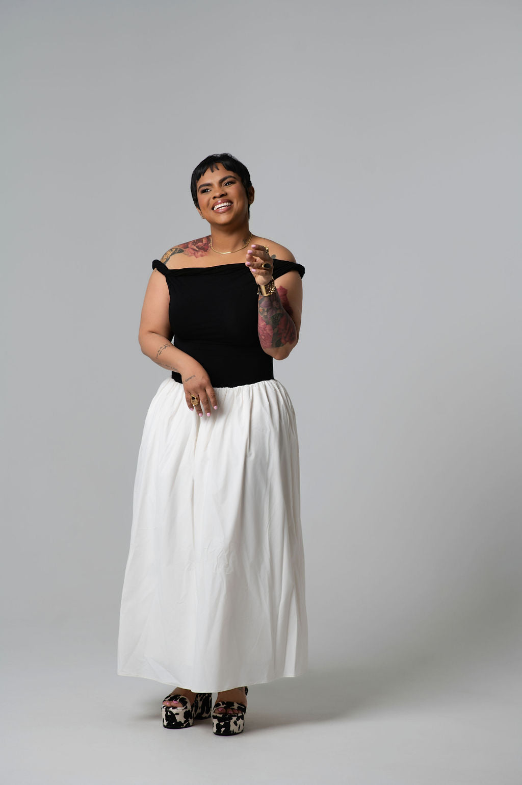 Black & White Wedding Guest Dress