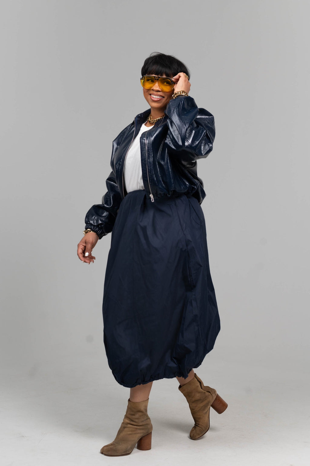 Patent Leather Bomber Jacket