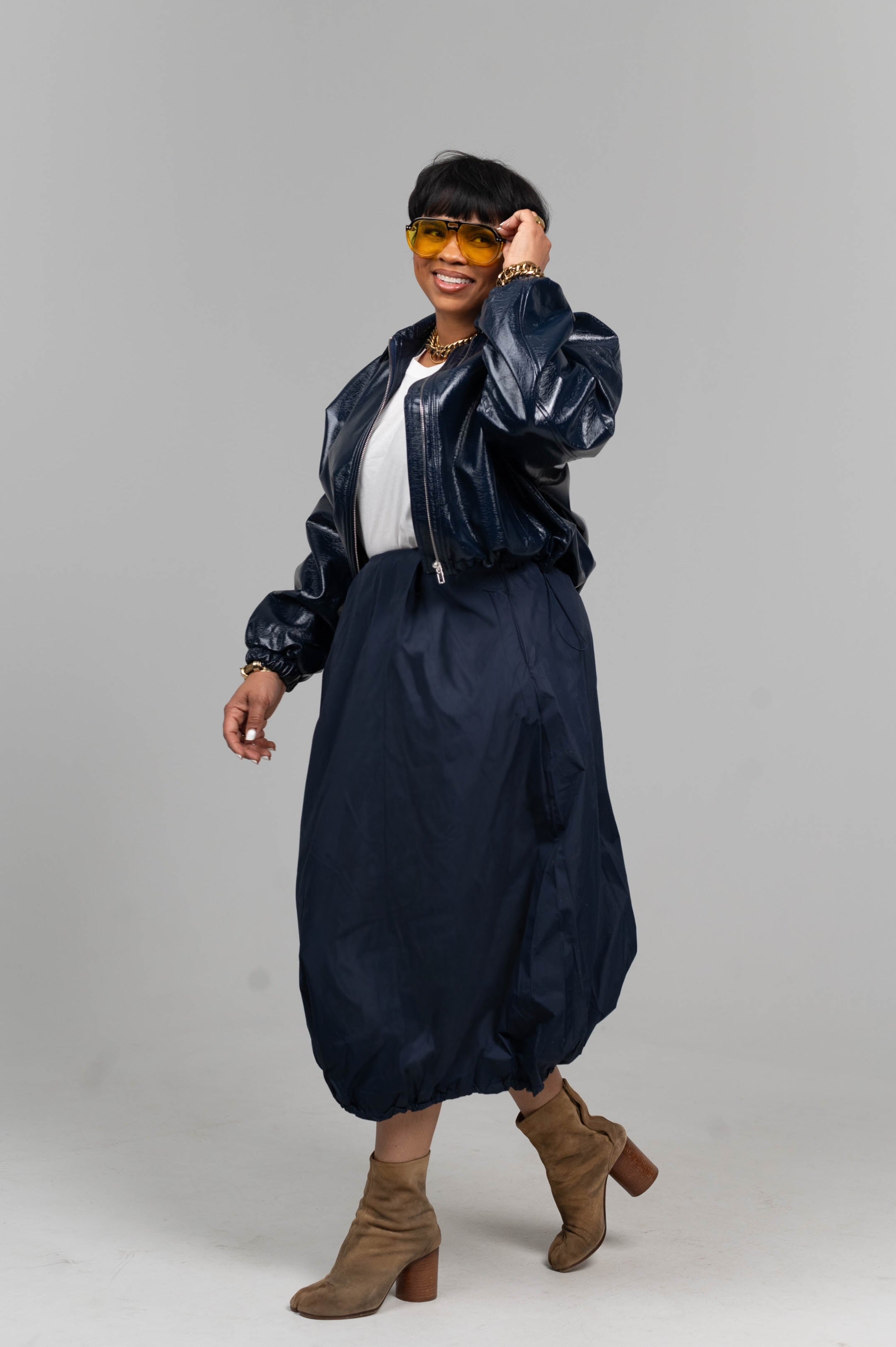 Patent Leather Bomber Jacket
