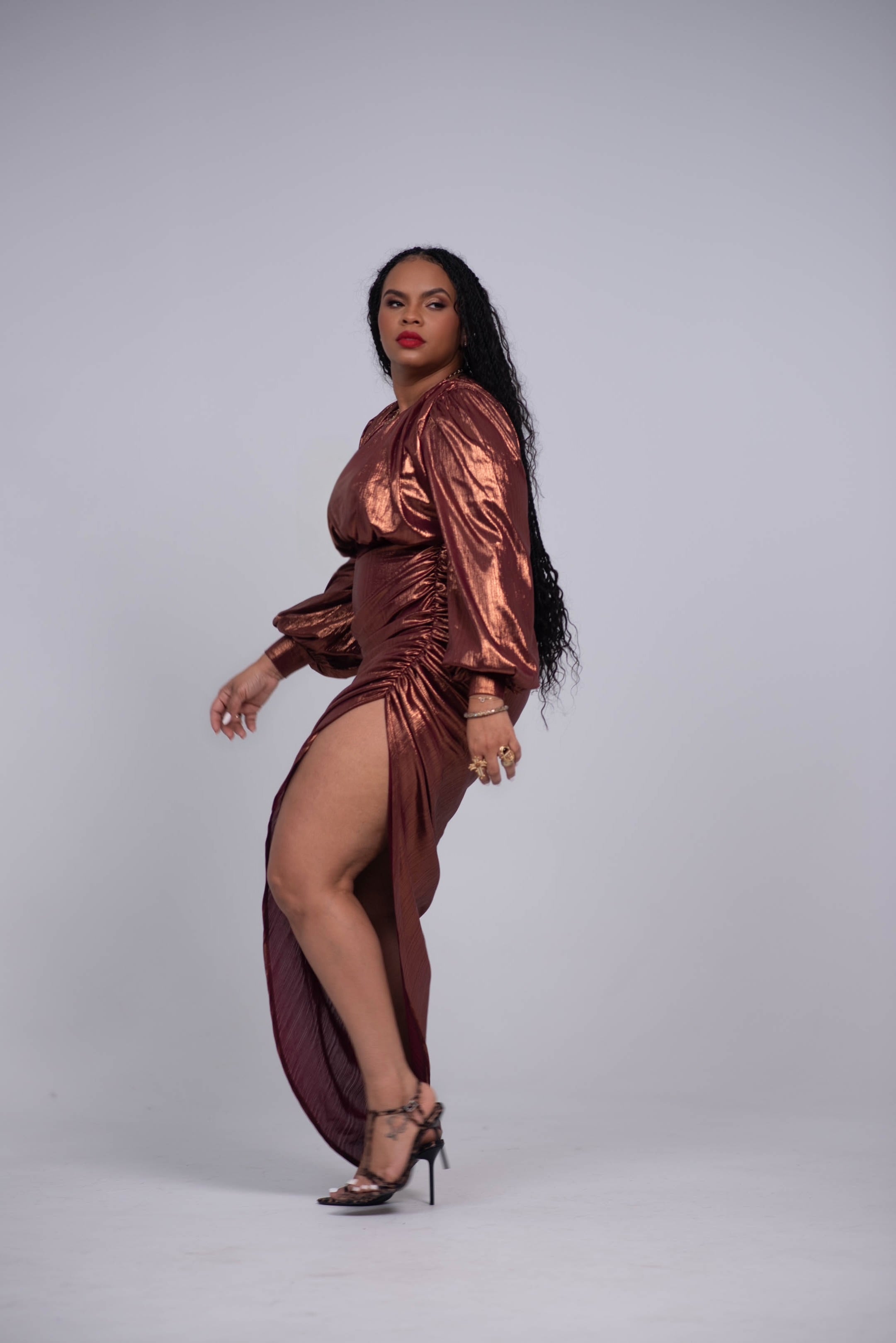 Zena Foil Bodysuit Dress