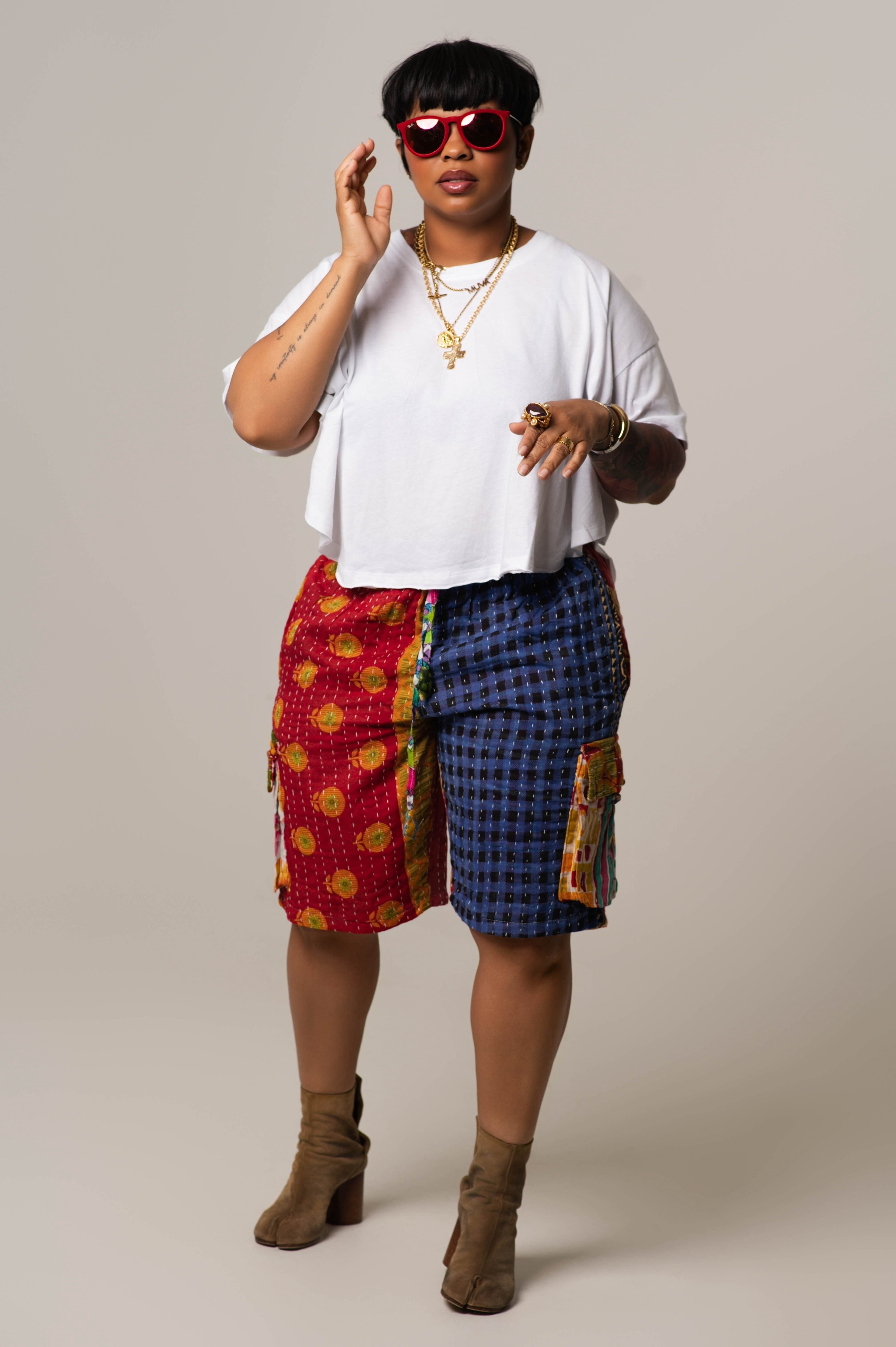 Patchwork Cargo Shorts