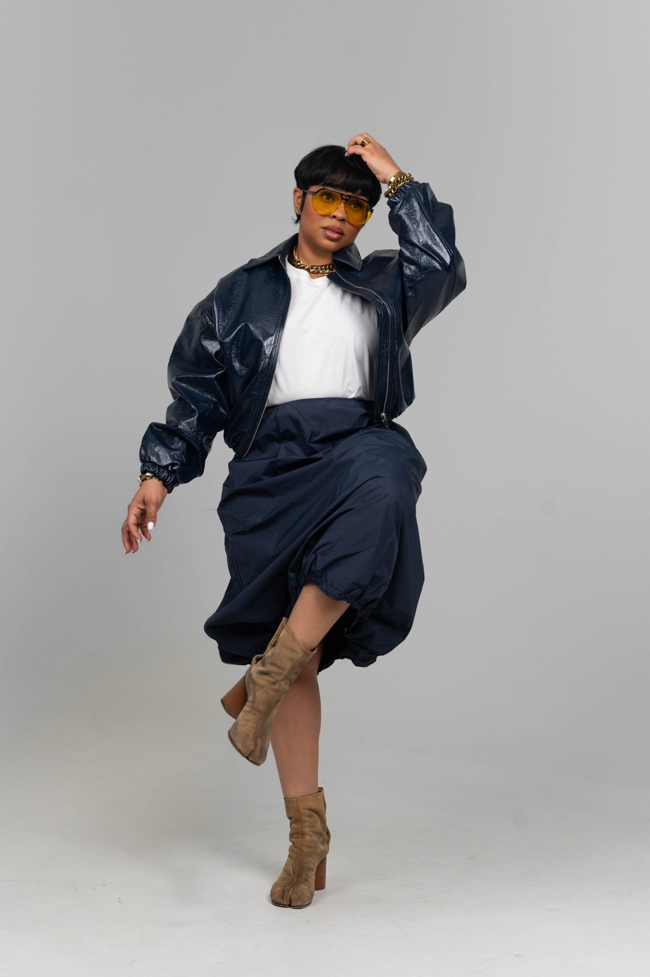 Patent Leather Bomber Jacket