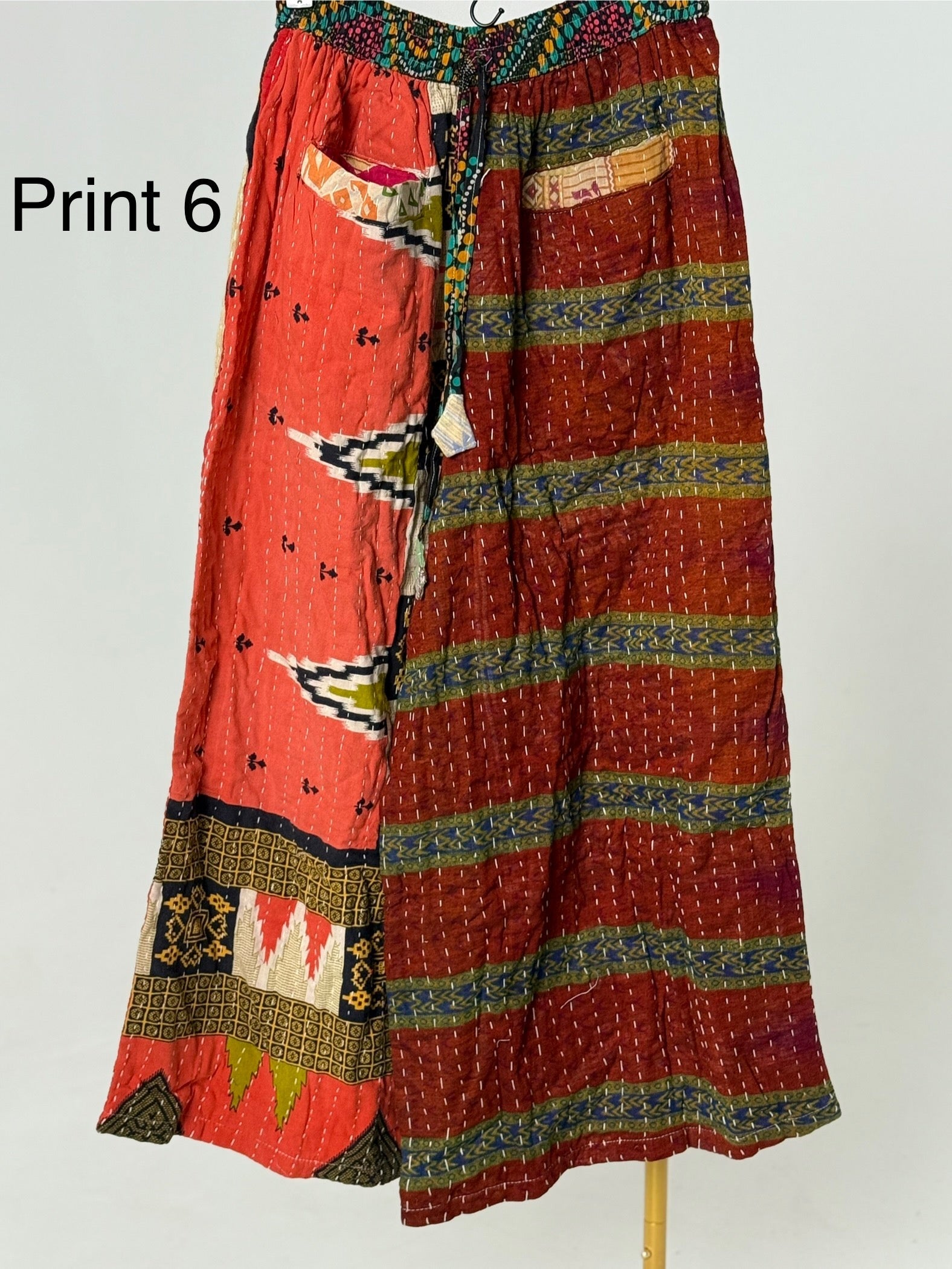 Wide Leg Patchwork Pants