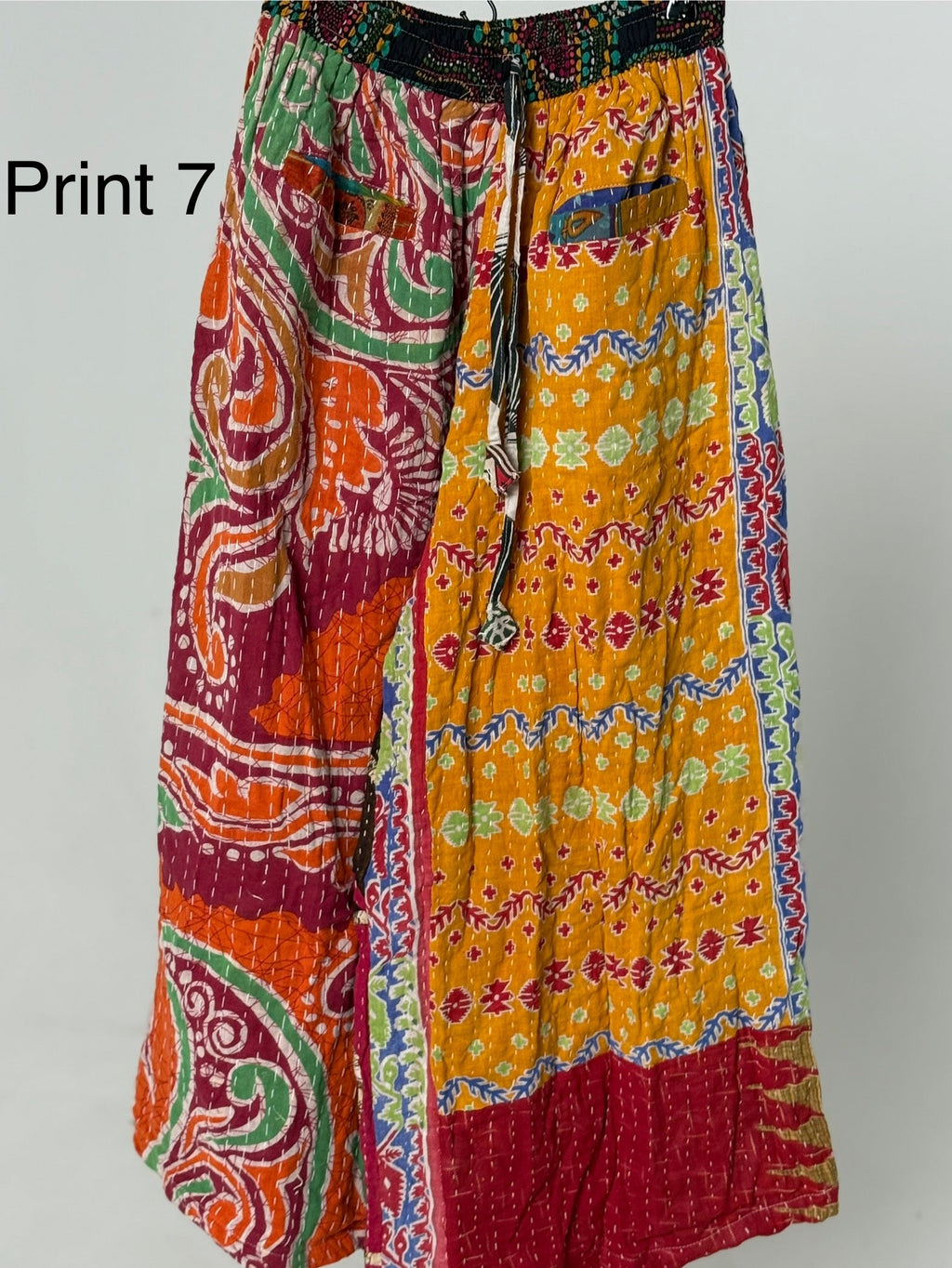 Wide Leg Patchwork Pants