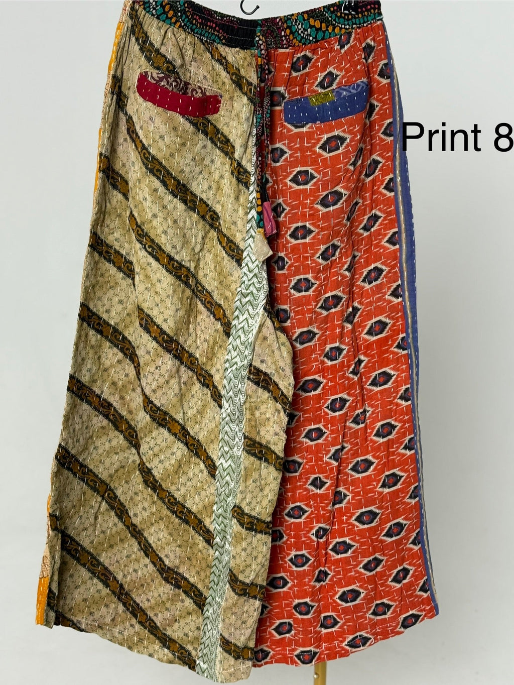 Wide Leg Patchwork Pants
