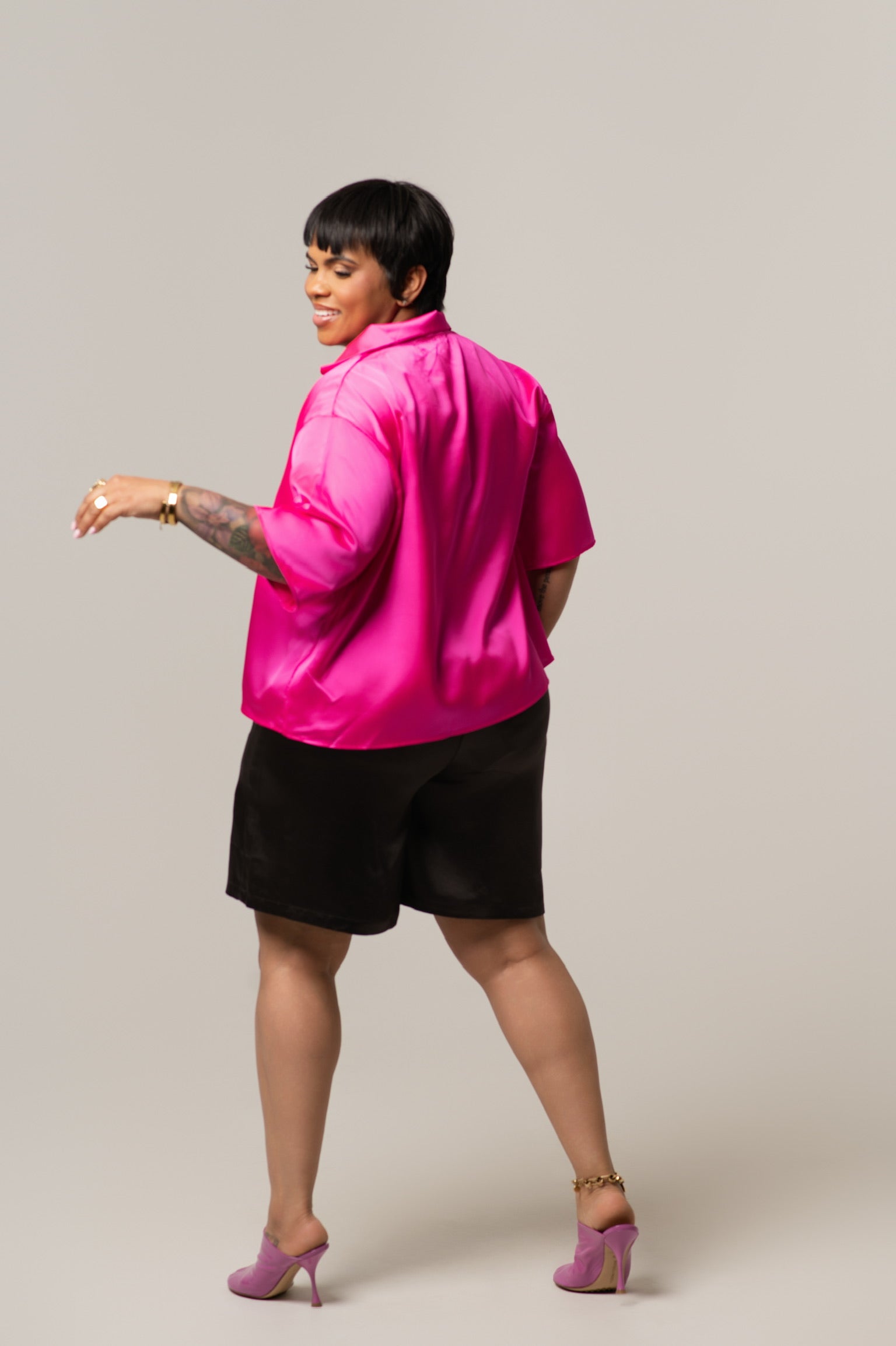 Che Chocolate Satin Shorts