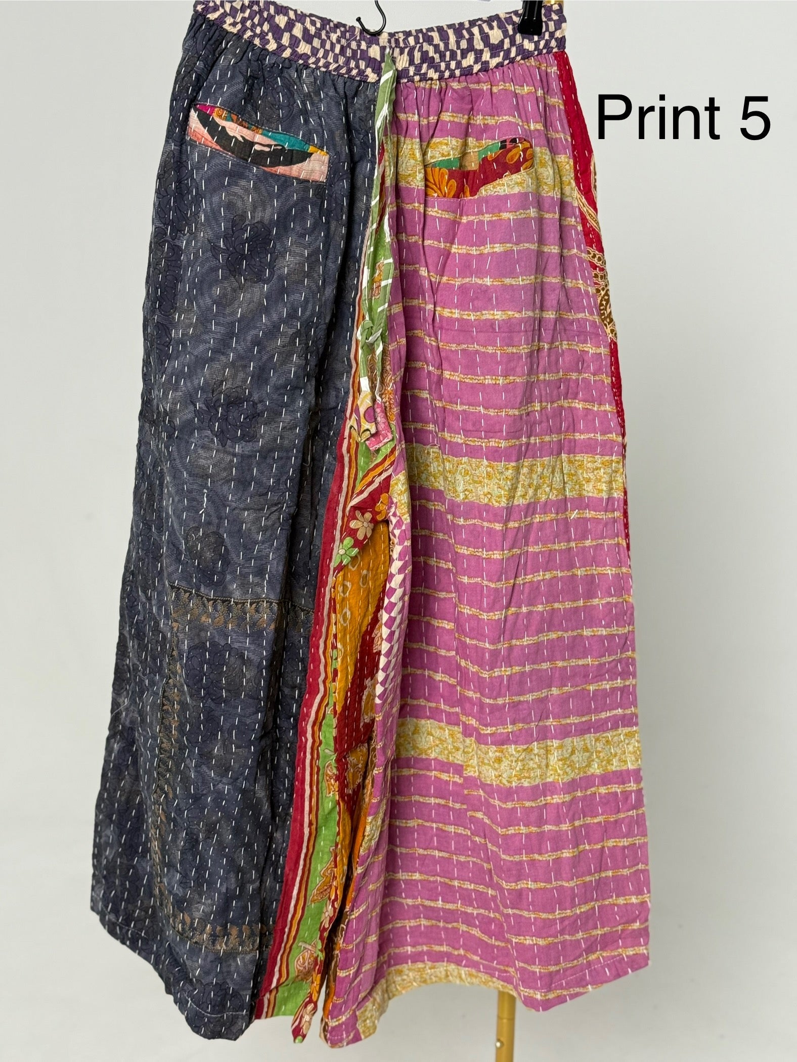 Wide Leg Patchwork Pants