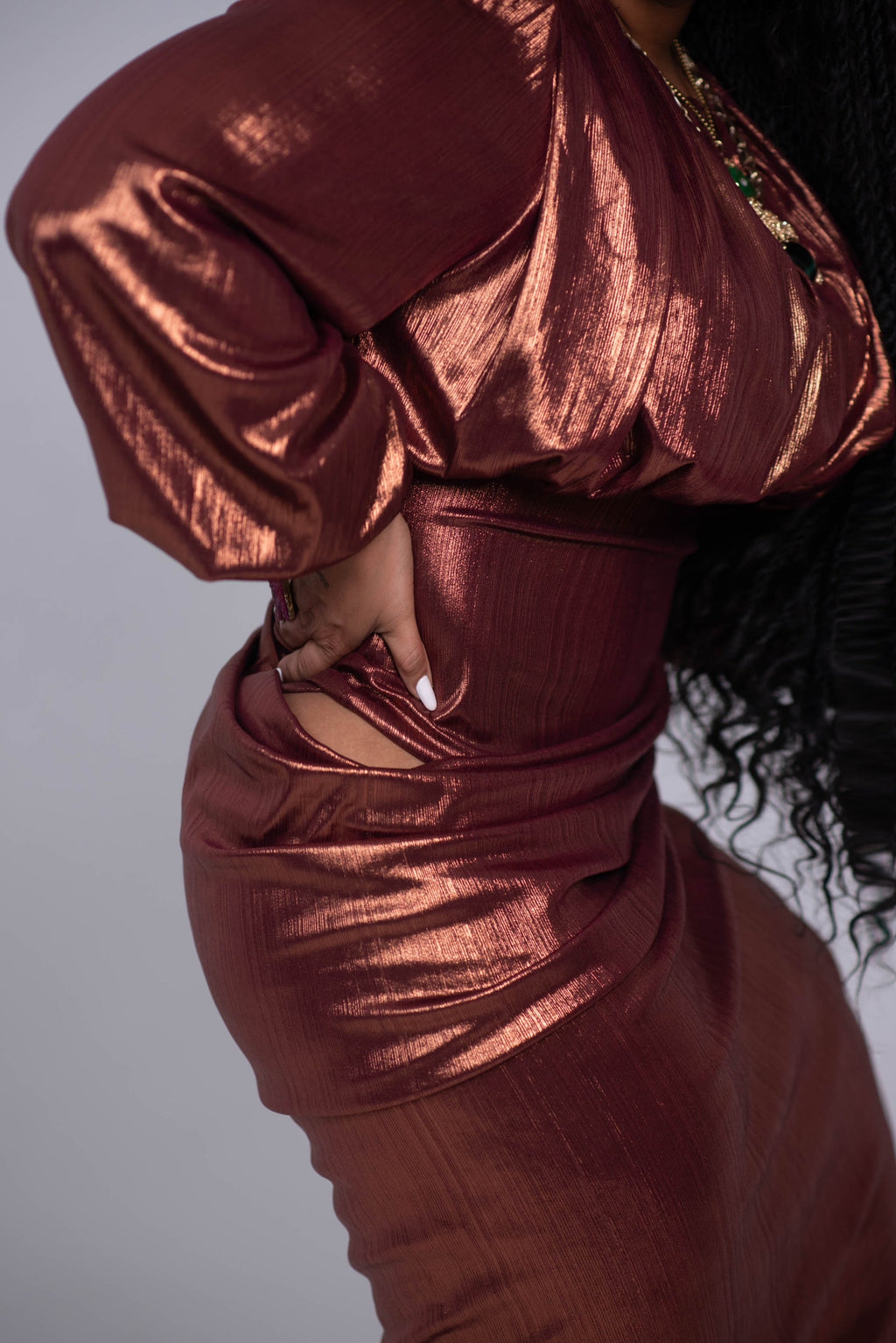 Zena Foil Bodysuit Dress