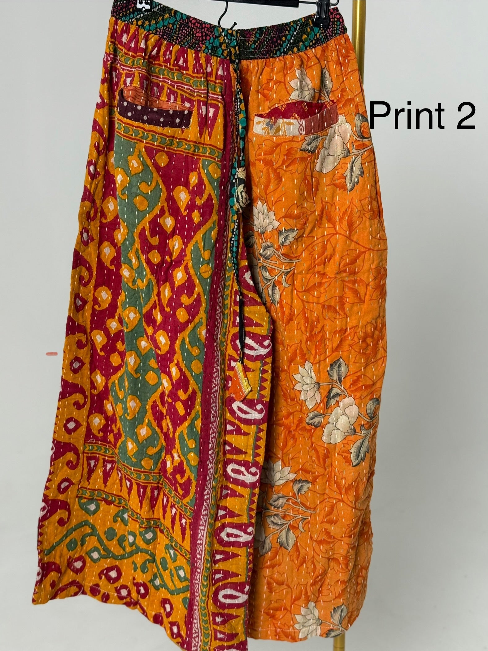 Wide Leg Patchwork Pants