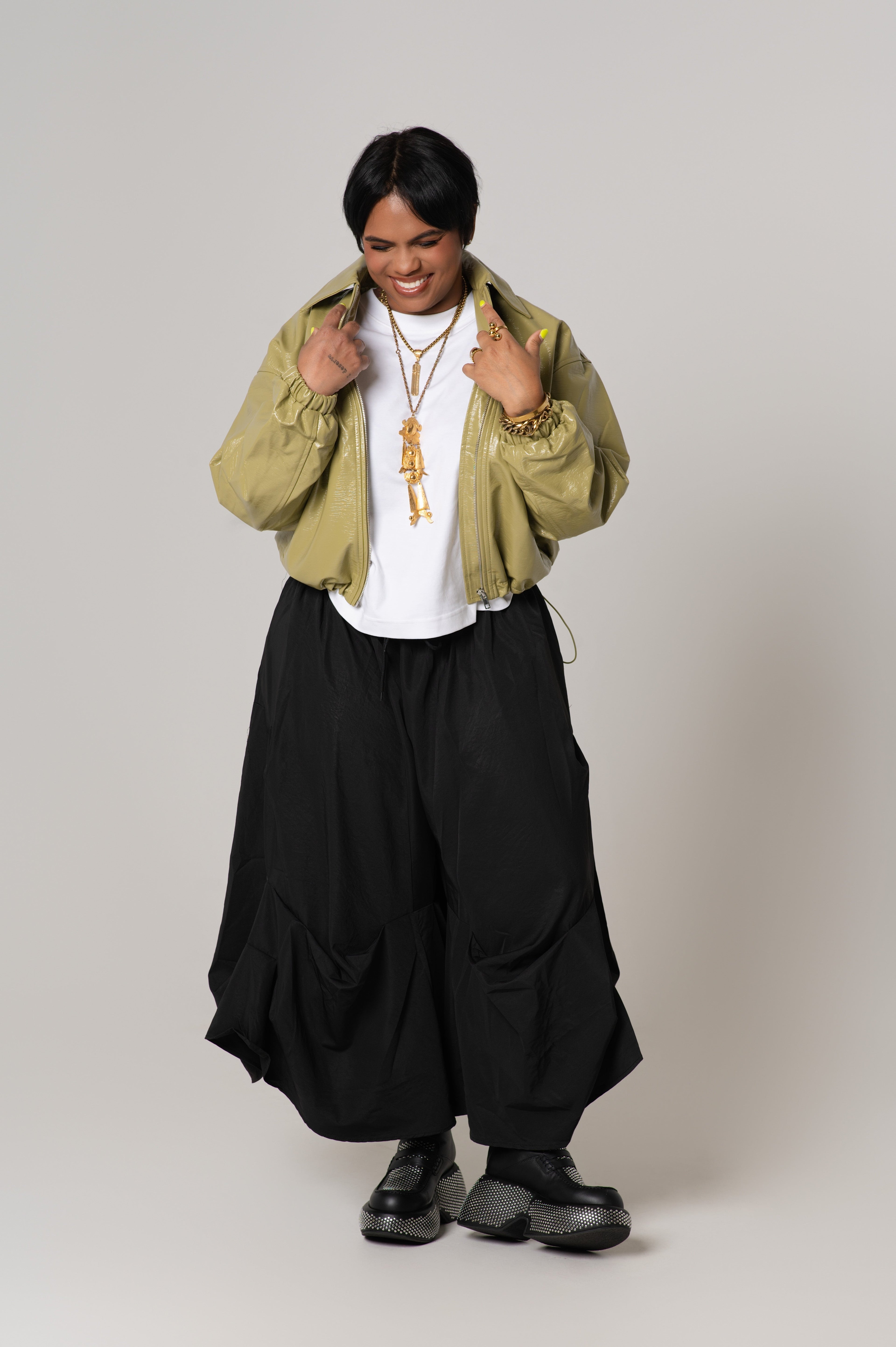 Patent Leather Bomber Jacket