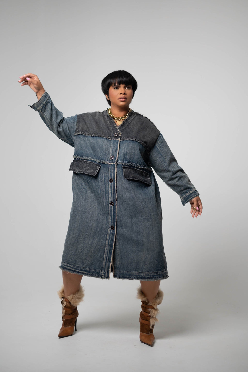Two-Tone Denim Jacket