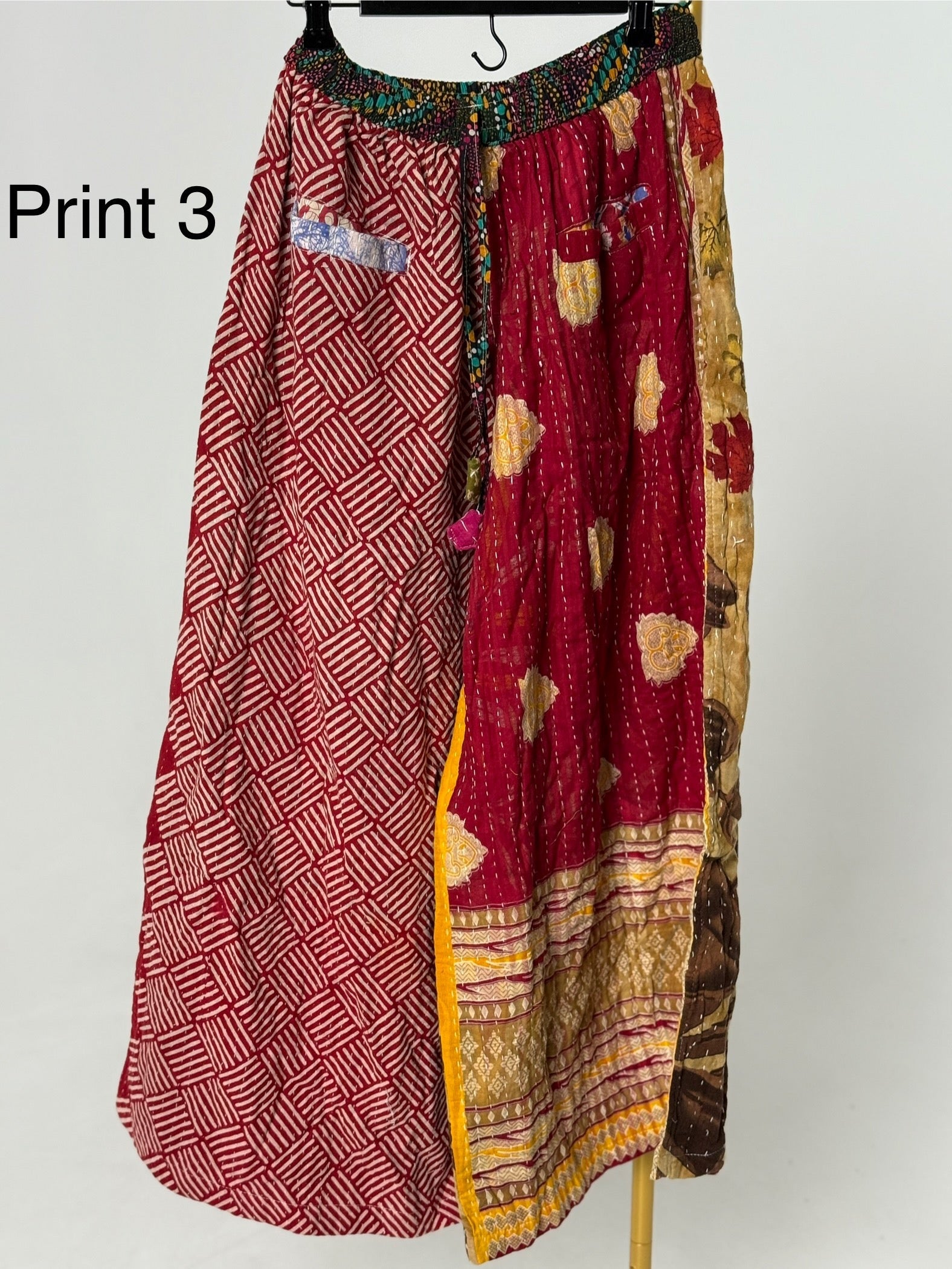 Wide Leg Patchwork Pants